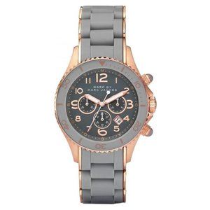 Marc by Marc Jacobs Rock Grey Watch Rose Gold Chronograph Silicone MBM2550